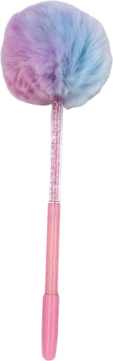 Kemijska olovka s ukrasnom pompon kuglicom 17 cm - 1 komad