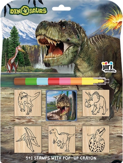 Pečati 5+1 s voštanom bojicom Dinosauri