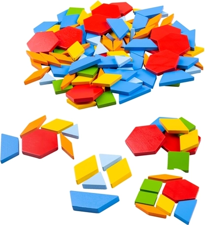 Drvena šarena mozaička slagalica BIGJIGS TOYS