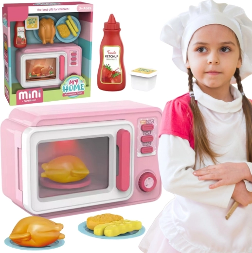Pink Children's Microwave Oven with Accessories