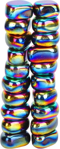 Magnetic stones with a striking rainbow surface