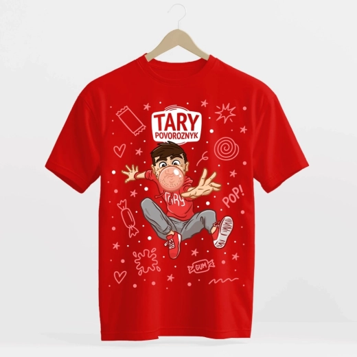 Tary Povoroznyk T-shirt Žvejka Strawberry Red S