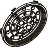 Wheel cover for New Holland children's tractor with trailer, blue, 6 V