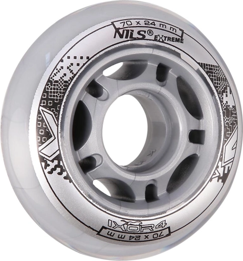 Kotači za inline klizaljke NILS EXTREME PU 70 mm prozirni (4 kom)