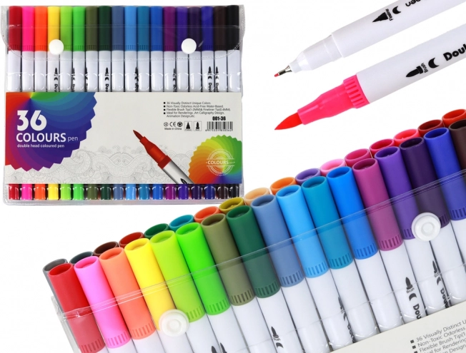 Set dvostrukih flomastera 36 komada u organizatoru
