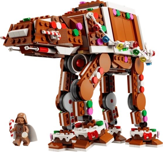 Gingerbread AT-AT with festive details