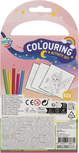 All-in-one: coloring pages and colored pencils