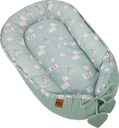 EKO velvet gnijezdo za bebu Dogs mint 90 × 60 cm