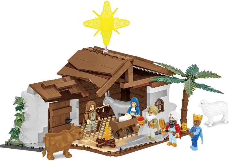 Traditional nativity scene full of details