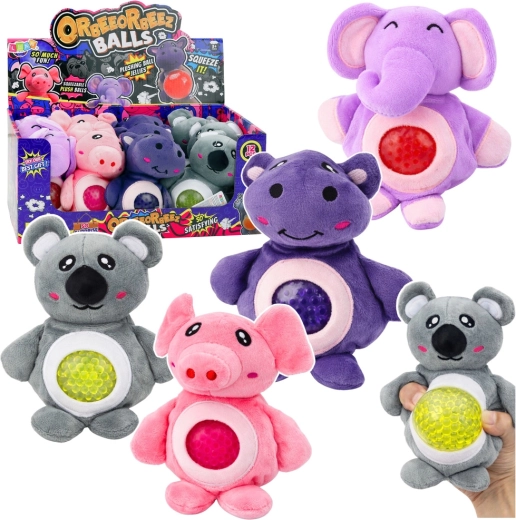 Plišano senzorno životinjice za stiskanje s hidrogel kuglicama 15 cm