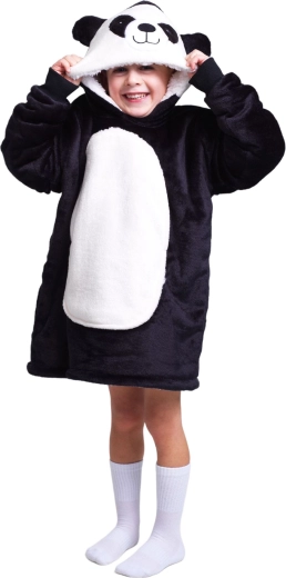 Cozy Noxxiez children's warm hoodie blanket with hood Panda