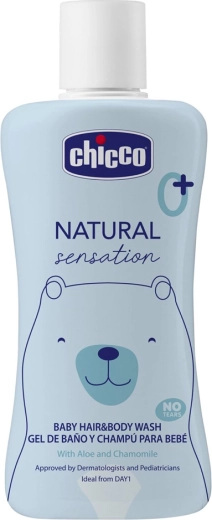 Chicco Natural Sensation gel za tuširanje 2u1 za tijelo i kosu s alojom i kamilicom 200 ml