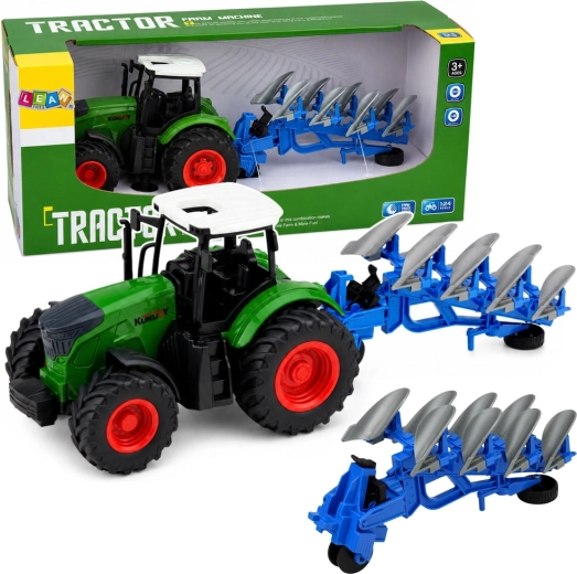 Poljoprivredni traktor s višebrazdnim plugom 1:24 s gumenim kotačima