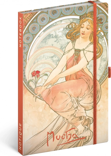 Notes NOTIQUE Alfons Mucha – Slikarstvo, linirani 13 × 21 cm