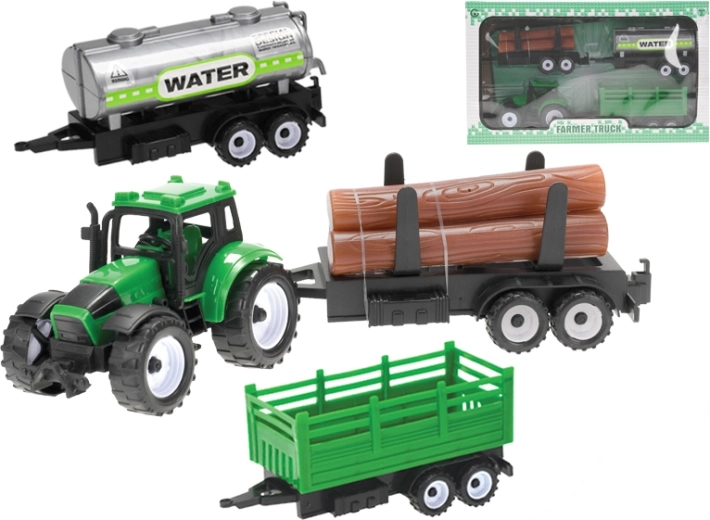 Pull-Back Tractor with Three Trailers