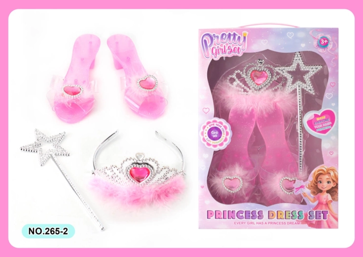 Accessory set for a little princess – shoes, tiara and magic wand
