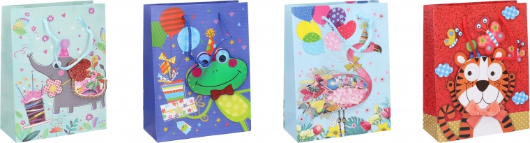 Poklon-vrećica S dječja 23 × 18 × 8 cm sa životinjama