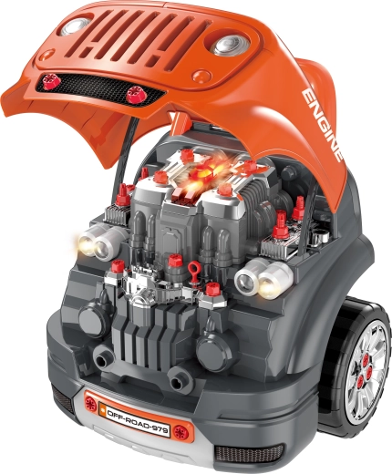 Poklopac motora koji se otvara i realističan motor