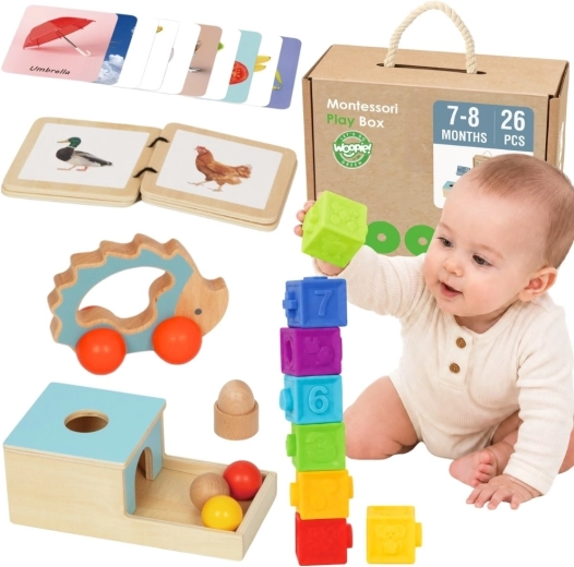Woopie Green Montessori senzorički edukativni set 6 u 1 za djecu od 7–8 mjeseci