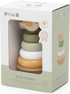 Viga Toys PolarB drveni toranj za slaganje s ptičicom