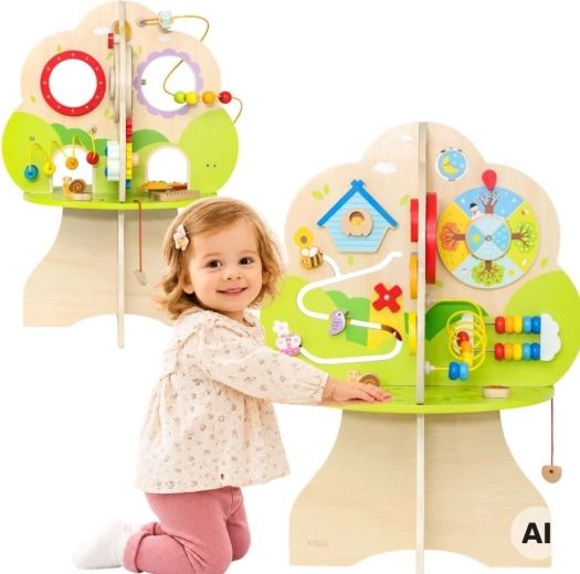 Viga wooden activity tree with musical elements for children 18 m+