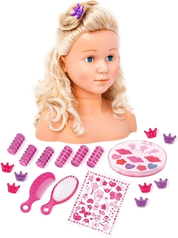 BAYER training hairdressing head with blonde hair 27 cm