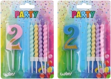 party svijeća broj 2 i 4 svijeće