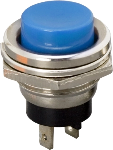 Blue panel-mount push button