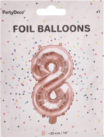 Folijski balon broj 8 biserno ružičasti 35 cm