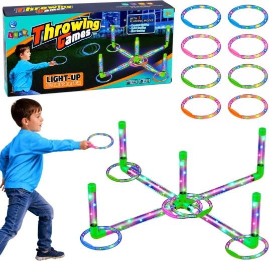 Kids ring toss game with LED lighting – throw rings at the target