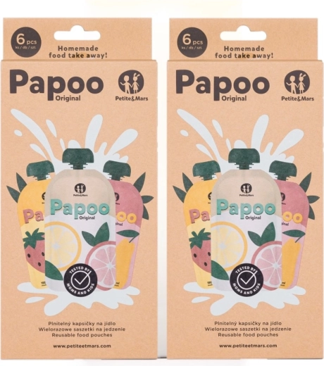 Petite&Mars punjive vrećice za hranu Papoo Original 1+1 gratis (12 kom)