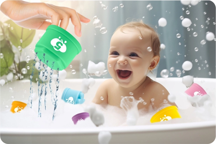 Osjetilna igra s vodom u kadi