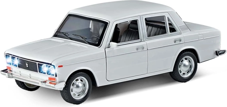 White toy car with sound and light 18 cm
