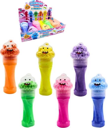 Glitter slime in a tube with a poop-shaped lid with beads - 1 piece