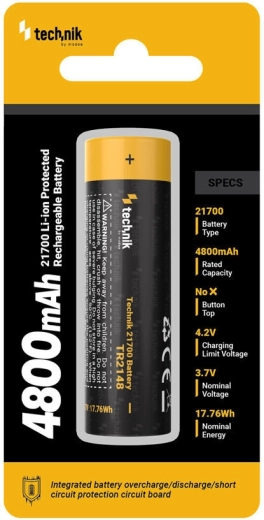 Technik punjiva Li-Ion baterija 21700 4800 mAh 3,7 V sa zaštitom