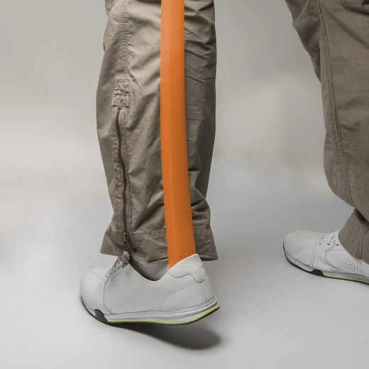 Plastic shoehorn with hanging loop