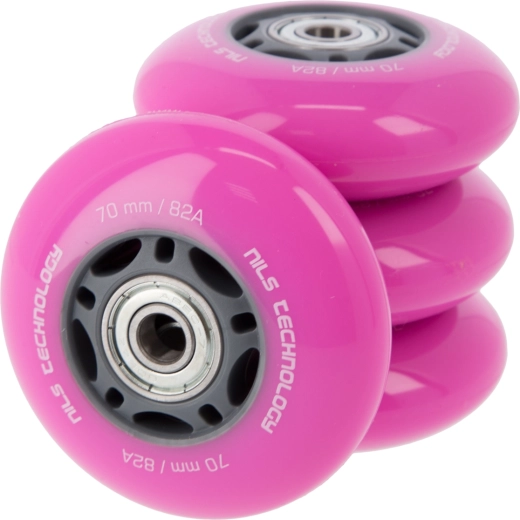 PU kotači s ležajevima za inline role NILS EXTREME 70 mm 82A ružičasta