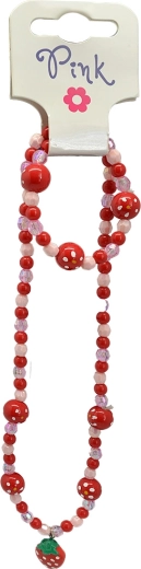 Ružičasti set nakita s privjeskom jagoda