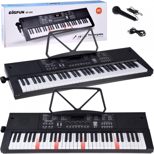 Elektronički klavijturni instrument s 61 tipkom s pozadinskim osvjetljenjem i mikrofonom