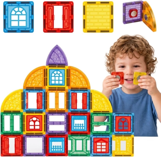 Woopie magnetic construction set 3D castle, 100 pieces