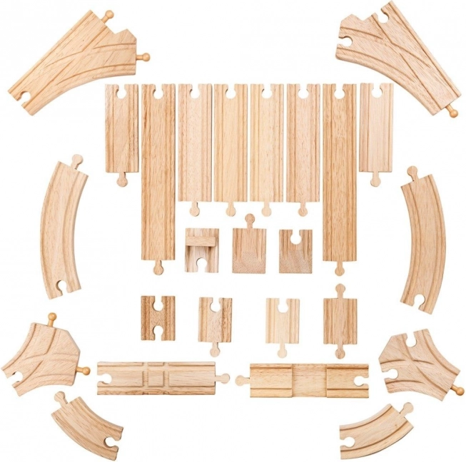 BIGJIGS RAIL drvene tračnice, set od 25 dijelova