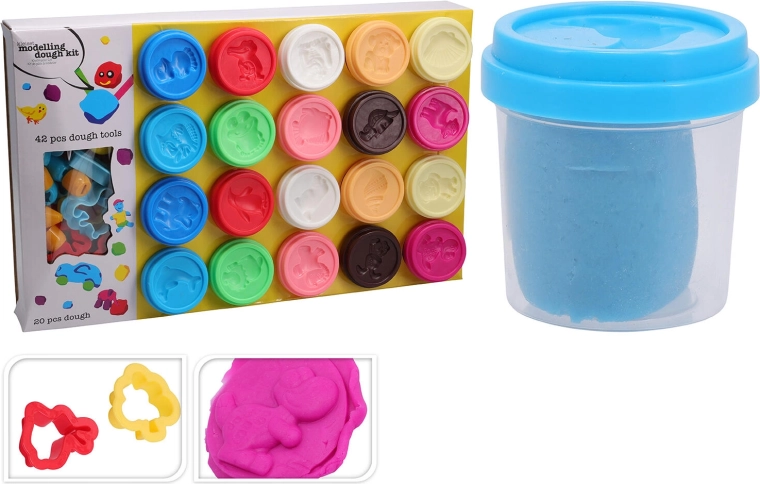 Set plastelina u čašicama 20 kom (55 g) s 42 kom pribora