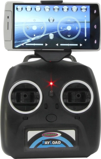 Control with transmitter or app + phone holder