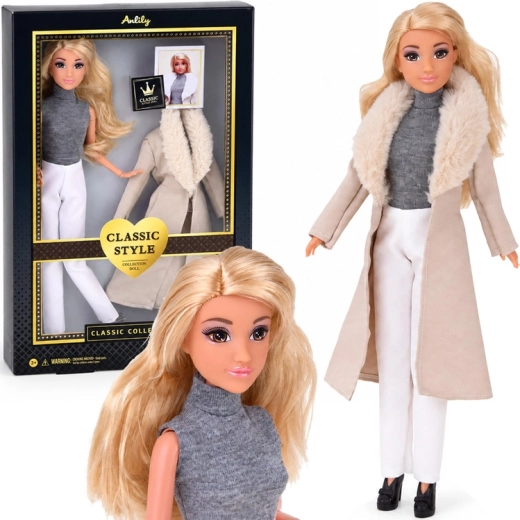Anlily classic fashion doll with beige coat
