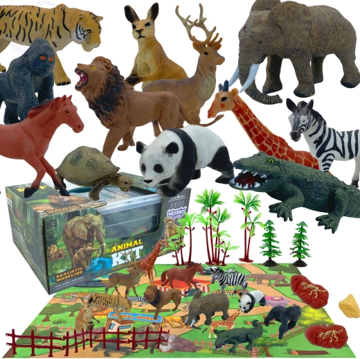 Woopie safari – set figurica sa scenskom podlogom, 24 kom