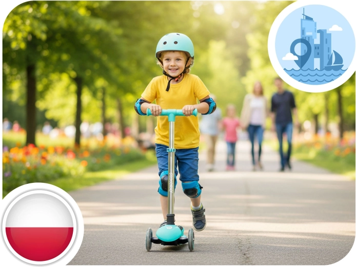 Stabilna trokotačna konstrukcija s balansnim upravljanjem