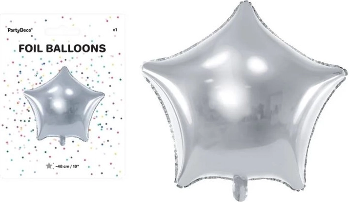 Srebrni folijski balon zvijezda 48 cm