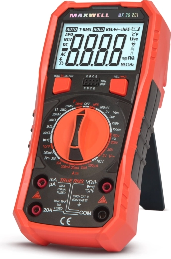Maxwell True RMS Digital Multimeter with Temperature Measurement