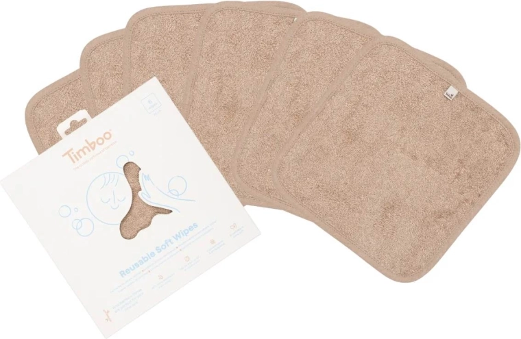 Timboo reusable soft wipes savannah sand (6 pcs)