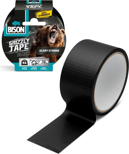 Grizzly Extra Strong Reinforced Adhesive Tape Black 10 m